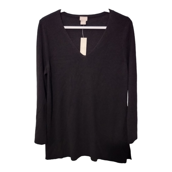 Chico's Tops - Chicos Black Pullover‎ Flutter Sleeve Tunic Sweater Size 1 or US M